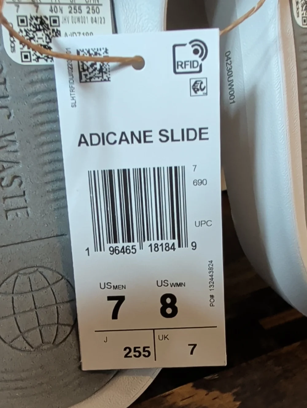 adidas Adicane Slide Unisex Sandals in White and Gray